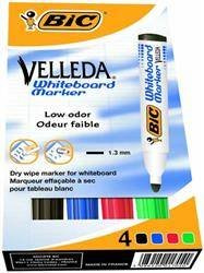 Marker suchościeralny BIC 1701 ECO 904941 mix*4 okrągła k. 6mm 4szt