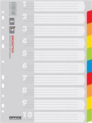 PRZEKŁADKI A4 OFFICE PRODUCTS MIX KOLORÓW KARTON 170G/M² 10KART