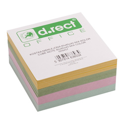 KOSTKA BIUROWA NIEKLEJONA 85X85X40MM D.RECT MIX KOLORÓW