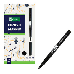 MARKER CD/DVD D.RECT CZARNY 1.0MM
