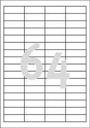 Etykiety samoprzylepne 48.5x16.9mm uniwersalne AVERY ZWECKFORM trwałe 3667 białe 100ark*64szt