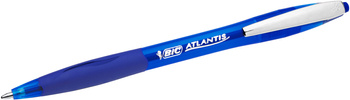 DŁUGOPIS AUTOMATYCZNY Z METALOWYM KLIPEM Z GUMOWYM UCHWYTEM BIC ATLANTIS SOFT 9021322 NIEBIESKI 1.0MM NIEBIESKA OBUDOWA