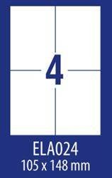Etykiety samoprzylepne 105x148mm uniwersalne AVERY ZWECKFORM ECONOMY ELA024 białe 100ark*4szt