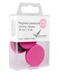 MAGNESY 32MM VICTORY OFFICE PRODUCTS 5032KM4-093 PASTELOWE CIEMNORÓŻOWE 4SZT