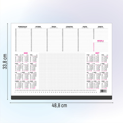 BIUWAR  490 X 350 MM TYGODNIOWY O-PRESS ROK 2026 