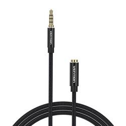 KABEL AUDIO TRRS 3,5MM MĘSKI DO 3,5MM ŻEŃSKI VENTION BHCBF 1M CZARNY