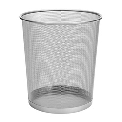KOSZ NA ŚMIECI 12L D.RECT SREBRNY METALOWA SIATKA OKRĄGŁY