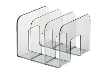 STOJAK NA KATALOGI Z 3 PRZEDZIAŁAMI 215X165X210MM DURABLE TREND 1701395400 PRZEZROCZYSTY