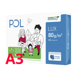 PAPIER KSERO A3 80G POLLUX POLUX080X281 BIAŁY 161 CIE KLASA B 500 ARK