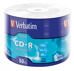 PŁYTA CD-R 700MB 52X VERBATIM DATALIFE 43787 SPINDLE 50 SZT.