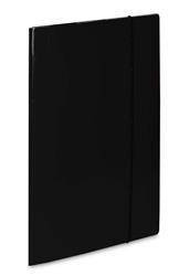 Teczka z gumką A4 VAUPE SOFT 302/02 czarna tektura powlekana PP