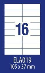 Etykiety samoprzylepne 105x37mm uniwersalne AVERY ZWECKFORM ECONOMY ELA019 białe 100ark*16szt