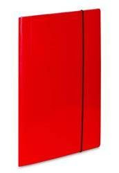 Teczka z gumką A4 VAUPE SOFT 302/01 czerwona tektura powlekana PP