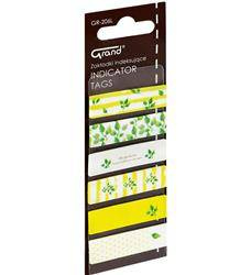 ZAKŁADKI INDEKSUJĄCE FOLIOWE 45X12MM GRAND GR-206L LIŚCIE 150-1442 MIX*6 6X20SZT