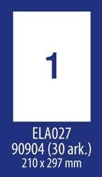 Etykiety samoprzylepne 210x297mm uniwersalne AVERY ZWECKFORM ECONOMY ELA027 białe 100ark*1szt