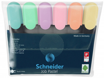 ZAKREŚLACZE SCHNEIDER JOB PASTEL MIX KOLORÓW 1-5MM 6SZT