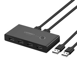 PRZEŁĄCZNIK SWITCH BOX UGREEN 30768B, USB 3.0 (CZARNY)