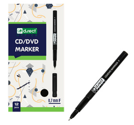 MARKER CD/DVD D.RECT CZARNY 0.7MM