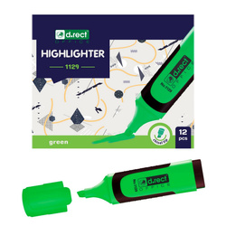 ZAKREŚLACZ D.RECT 1129 ZIELONY GUMOWY UCHWYT 2-5MM