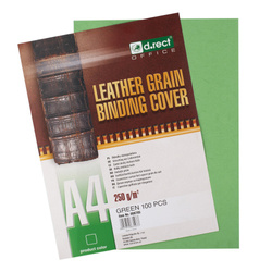 KARTON DO BINDOWANIA SKÓROPODOBNY A4 D.RECT ZIELONY 100 SZT