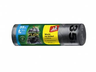 WORKI LDPE Z TAŚMĄ JAN NIEZBĘDNY CZARNE 35L 15 SZT