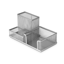 PRZYBORNIK 20.4X10.4X10CM FOROFIS 91335 SREBRNY METALOWY