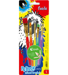 PĘDZLE 3 PŁASKIE, 2 OKRĄGŁE FIORELLO GR-FB5E 170-2626 NYLON 5SZT