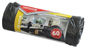 WORKI NA ŚMIECI HDPE OFFICE PRODUCTS CZARNE 60L 50SZT.