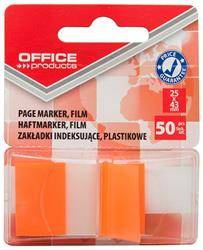 ZAKŁADKI INDEKSUJĄCE FOLIOWE 25X43MM OFFICE PRODUCTS POMARAŃCZOWE 50 SZT