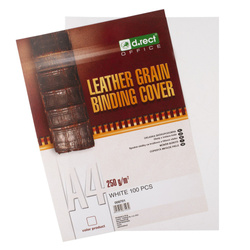 KARTON DO BINDOWANIA SKÓROPODOBNY A4 D.RECT BIAŁY 100 SZT