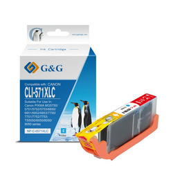 G&G KOMPATYBILNY INK / TUSZ Z CLI571C XL, CYAN, 10,8ML, ML NP-C-0CL571XLC, HIGH CAPACITY, CANON PIXMA MG5750, MG5751, MG5752, MG57