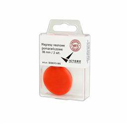 MAGNESY 38MM VICTORY OFFICE PRODUCTS 5038KM2-065 NEONOWE POMARAŃCZOWE 2SZT