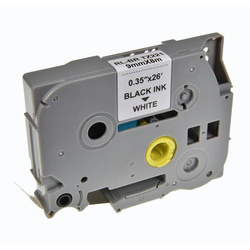 G&G KOMPATYBILNY TAŚMA DO DRUKAREK ETYKIET, DLA BROTHER, TZE-221, CZARNY DRUK/BIAŁY PODKŁAD, LAMINOWANE, 8M, 9MM