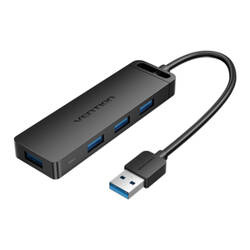 HUB USB 3.0 Z 4 PORTAMI I ZASILANIEM VENTION CHLBB 0,15 M, CZARNY