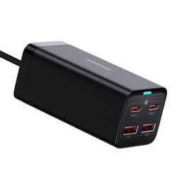 ŁADOWARKA SIECIOWA BASEUS GAN3 PRO 2XUSB-C + 2XUSB, 100W (CZARNA)