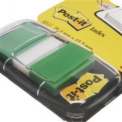 ZAKŁADKI INDEKSUJĄCE FOLIOWE 25,4X43,2MM 3M POST-IT® 680-3 ZIELONE 50SZT
