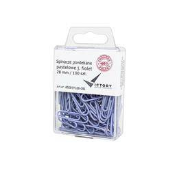 SPINACZE OKRĄGŁE 28MM VICTORY OFFICE PRODUCTS 6028KM100-081 PASTELOWE JASNOFIOLETOWE METALOWEPOWLEKANE W ZAWIESZANYM POJEMNIKU PLASTIKOWYM 100SZT