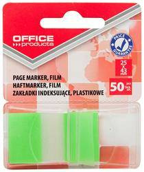 ZAKŁADKI INDEKSUJĄCE FOLIOWE 25X43MM OFFICE PRODUCTS ZIELONE 50 SZT