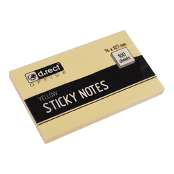 KARTECZKI SAMOPRZYLEPNE 76X127MM D.RECT ŻÓŁTE 100KART