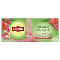 HERBATA ZIELONA Z NUTĄ TRUSKAWKI I MALINY LIPTON 20 TOREBEK
