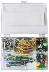ZESTAW BIUROWY PINEZKI, GUMKI, SPINACZE OFFICE PRODUCTS MIX W PLASTIKOWYM POJEMNIKU 110SZT