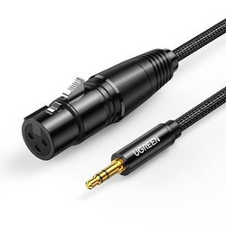 UGREEN AV182 KABEL XLR ŻEŃSKI DO JACK 3.5 MĘSKI - 2M (CZARNY)