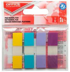 ZAKŁADKI INDEKSUJĄCE FOLIOWE 12X43MM OFFICE PRODUCTS MIX KOLORÓW PASTEL 4X35 SZT