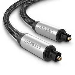 UGREEN AV108 KABEL OPTYCZNY TOSLINK AUDIO, ALUMINIOWY Z OPLOTEM, 1.5M (SZARY)
