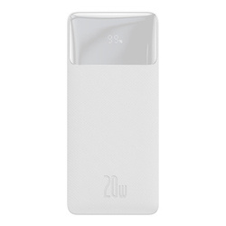 Powerbank Baseus Bipow 10000mAh, 2xUSB, USB-C, 20W (biały)