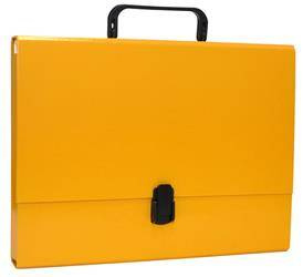 TECZKA Z RĄCZKĄ A4 OFFICE PRODUCTS ŻÓŁTA TEKTURA POWLEKANA PP 50MM