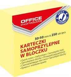 KARTECZKI SAMOPRZYLEPNE 50X50MM OFFICE PRODUCTS PASTELOWE JASNOŻÓŁTE 250KART