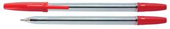 DŁUGOPIS OFFICE PRODUCTS CZERWONY 1.0MM PRZEZROCZYSTA