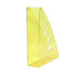 POJEMNIK NA CZASOPISMA A4/70MM OFFICE PRODUCTS TRANSPARENTNY ŻÓŁTY PLASTIKOWY AŻUROWY