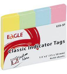 ZAKŁADKI INDEKSUJĄCE PAPIEROWE 15X50MM EAGLE 659-5P 150-1243 PASTEL*4 4X50SZT